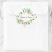 Floral Diamond Matron of Honor Sticker (Tas)