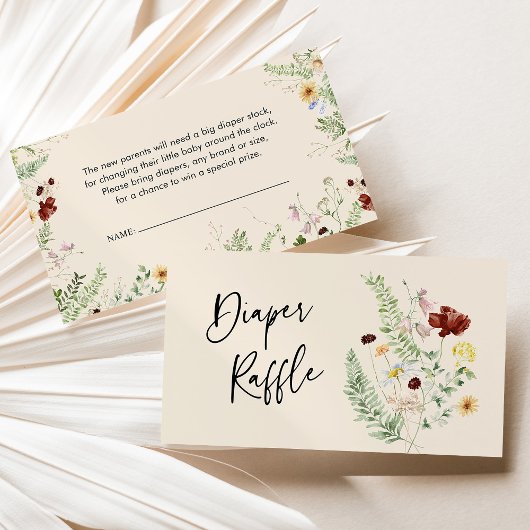 Floral Diaper Baby shower Enclosure Kaart Visitekaartje