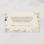 Floral Diaper Baby shower Enclosure Kaart Visitekaartje (Achterkant)