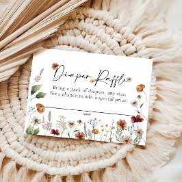 Floral Diaper Raffle Baby Shower Card Notitiekaartje
