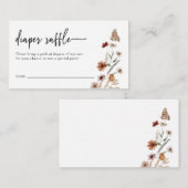 Floral Diaper Raffle Enclosure Kaart (Voorkant / Achterkant)