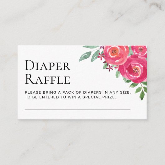 Floral Diaper Raffle Informatiekaartje (Voorkant)