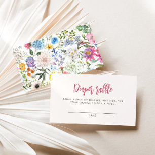 Floral Diaper Raffle Informatiekaartje