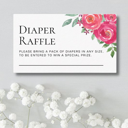 Floral Diaper Raffle Informatiekaartje