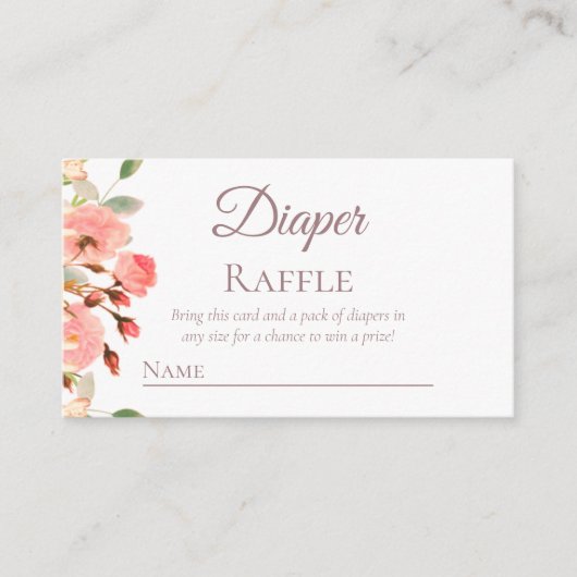 Floral | Diaper Raffle | Kaart behuizing (Voorkant)