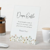 Floral Diaper Raffle Reclamebord Met Voetstuk (Insitu)
