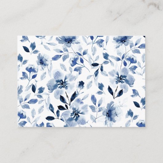 Floral Diaper Raffle van Navy en Dusty Blue Boy Informatiekaartje (Achterkant)