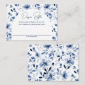 Floral Diaper Raffle van Navy en Dusty Blue Boy Informatiekaartje (Voorkant / Achterkant)