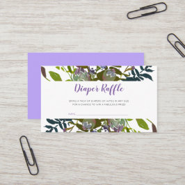 Floral Diaper Raffle Visitekaartje