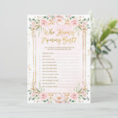 Floral die de beste Kaart van het Baby shower kent (Staand voorkant)