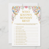 Floral die de beste Kaart van het Baby shower kent (Voorkant)