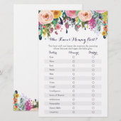 Floral die het beste Baby shower van mama kent (Voorkant / Achterkant)