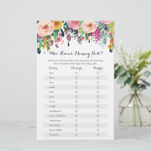 Floral die het beste Baby shower van mama kent (Staand voorkant)