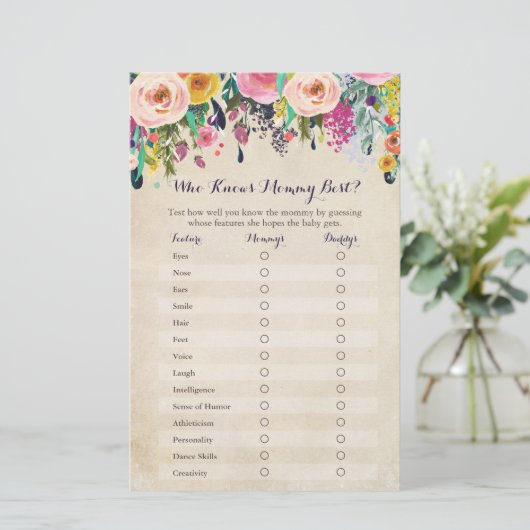 Floral die het beste Baby shower van mama kent (Staand voorkant)