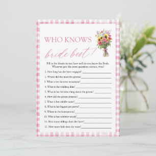 Floral die het beste bruid Vrijgezellenfeest spel Kaart