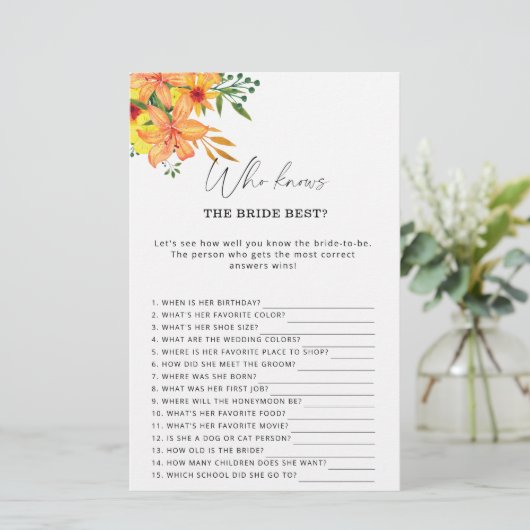 Floral die het beste spel kent (Staand voorkant)