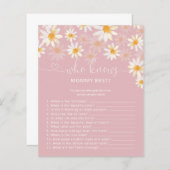 Floral die mama het beste Baby shower spel kent (Voorkant / Achterkant)