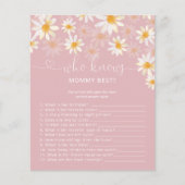 Floral die mama het beste Baby shower spel kent (Voorkant)