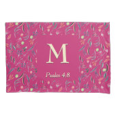 FLORAL Diep Roze | MONOGRAM | Schrift Kussensloop (Voorkant-Links)