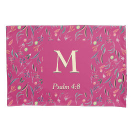 FLORAL Diep Roze | MONOGRAM | Schrift Kussensloop