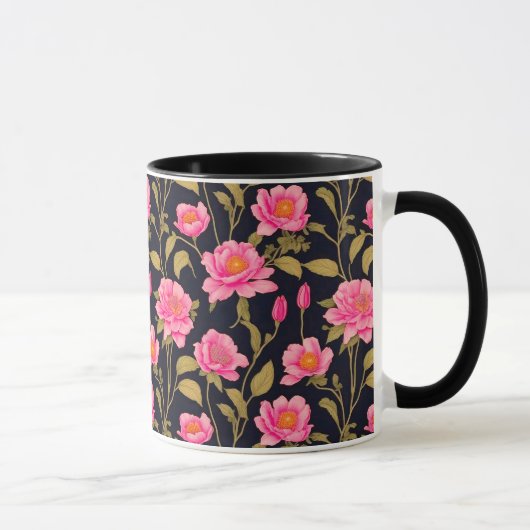 Floral digitaal patroonontwerp 24 - Koffie Mok (Rechts)