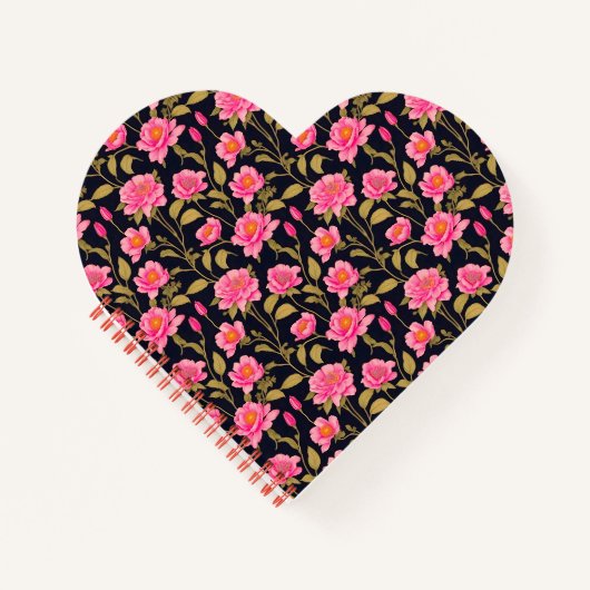 Floral digitaal patroonontwerp 24 - Spiral Notitie Notitieboek (Voorkant)