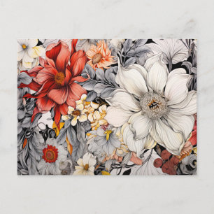 Floral Digital AI Assist Art  Floral Briefkaart