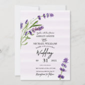 Floral Digital Lavender Romantic Wedding Kaart (Voorkant)