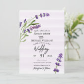 Floral Digital Lavender Romantic Wedding Kaart (Staand voorkant)