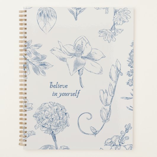Floral Digital Notebook – “Believe in Yourself” Planner (Voorkant)