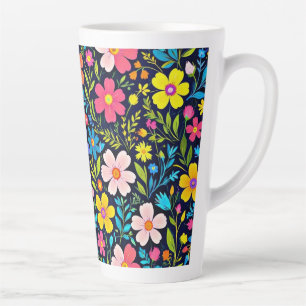 Floral Digitale Schilderij Bloemen Patroon-38875 Latte Mok