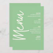 Floral Dinner Menu Groene Bruiloft Thanksgiving Kaart (Voorkant / Achterkant)