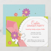 Floral Dinner Party-uitnodigingen Kaart (Voorkant / Achterkant)