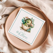 Floral Dinosaur Egg Waterverf Baby shower Servet