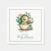 Floral Dinosaur Egg Waterverf Baby shower Servet (Voorkant)
