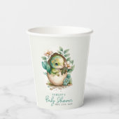 Floral Dinosaur Waterverf Baby shower Papieren Bekers (Achterkant)