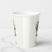 Floral Dinosaur Waterverf Baby shower Papieren Bekers (Rechts)