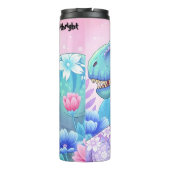 Floral Dinosaurs Pastel Blossom Beauty Thermosbeker (Achterkant)