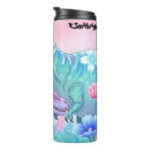 Floral Dinosaurs Pastel Blossom Beauty Thermosbeker (Geroteerd rechts)