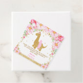 Floral Dinosaurus Verjaardagsfeestje Bedankt Favor Bedankjes Labels (In situ)