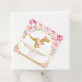 Floral Dinosaurus Verjaardagsfeestje Bedankt Favor Bedankjes Labels (In situ)