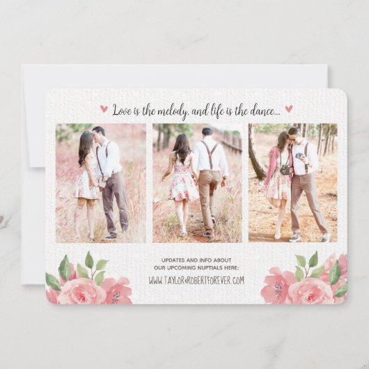 Floral Disco Ball Bruiloft Save the Date (Achterkant)