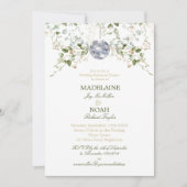 Floral Disco Ball Elegant Chic Wedding Rehearsal Kaart (Voorkant)