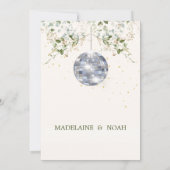Floral Disco Ball Elegant Chic Wedding Rehearsal Kaart (Achterkant)
