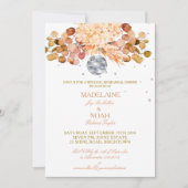 Floral Disco Ball Elegant Chic Wedding Rehearsal Kaart (Voorkant)
