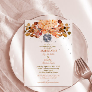 Floral Disco Ball Elegant Chic Wedding Rehearsal Kaart