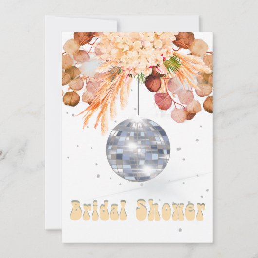 Floral Disco Ball Vrijgezellenfeest Kaart (Achterkant)