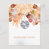 Floral Disco Ball Wedding Repetitie Uitnodiging (Voorkant)