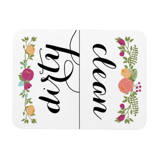 Floral Dishwasher Magnet Magneet (Horizontaal)
