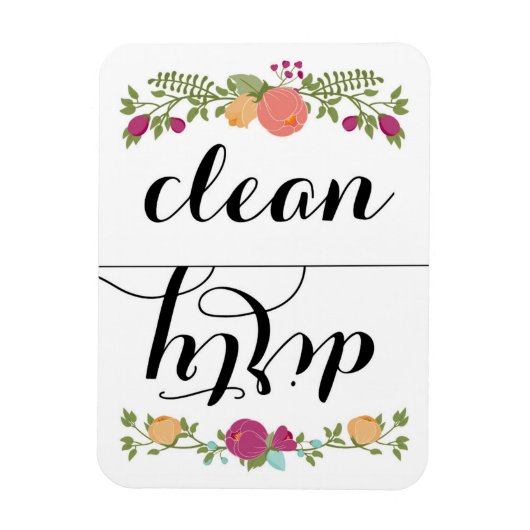 Floral Dishwasher Magnet Magneet (Verticaal)